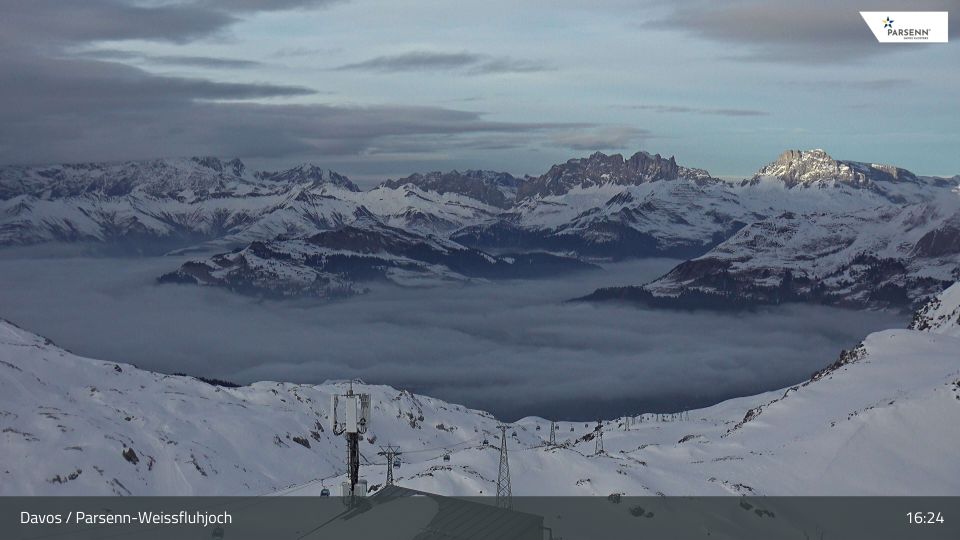 Davos: Dorf - Weissfluhjoch, Blick Schifer