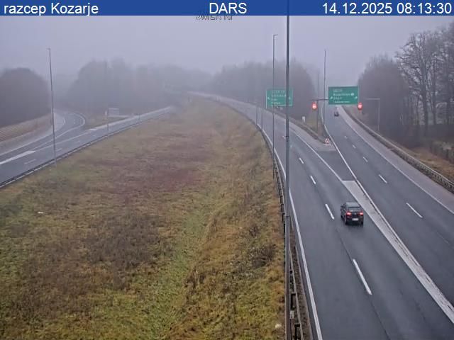 Ljubljana: A2/E61 - zahodna in južna obvoznica, razcep Kozarje