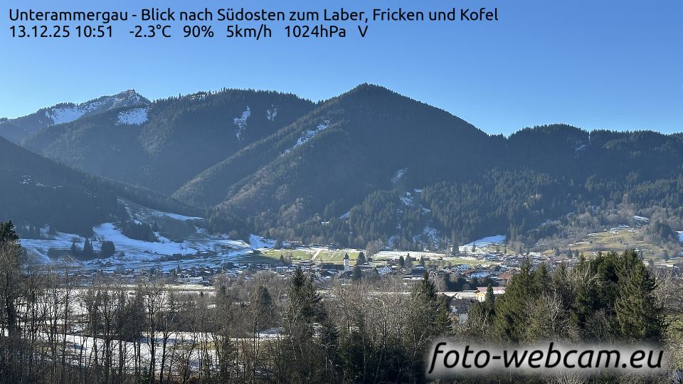 Unterammergau: Blick nach Südosten zum Laber, Fricken und Kofel