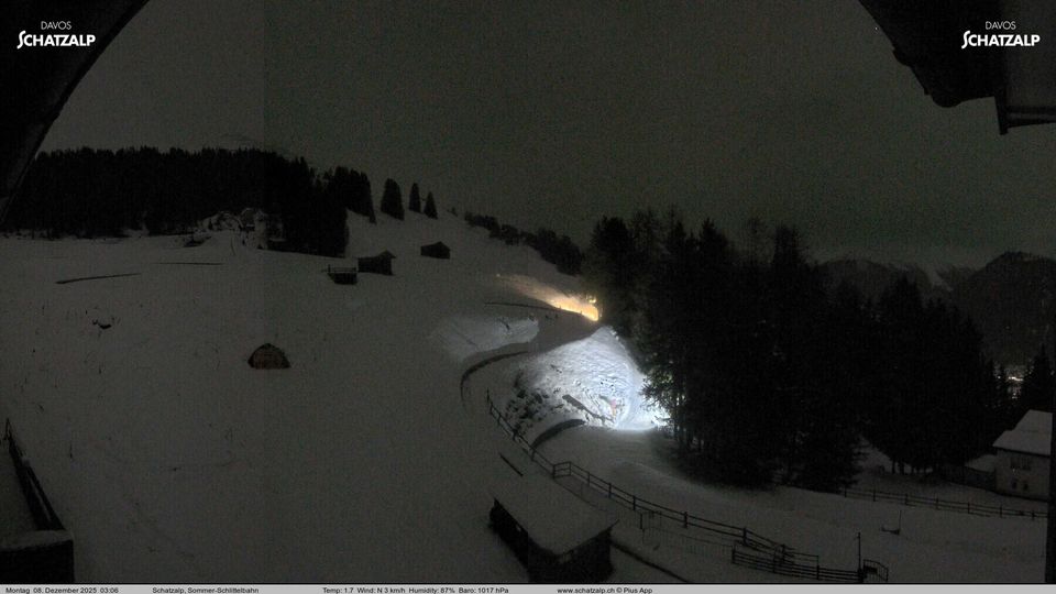 Davos: Sommer-Schlittelbahn, Blick zur Strelaalp