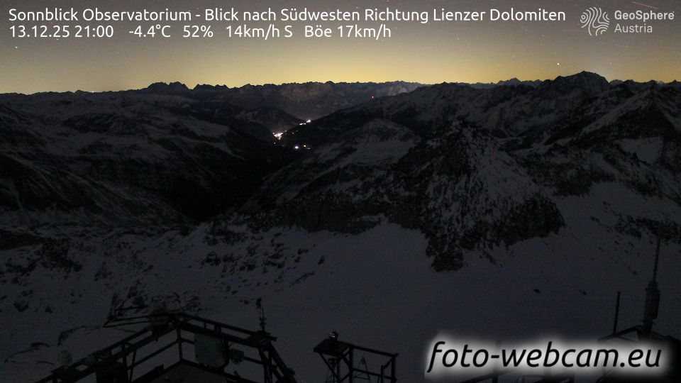 Schachnern: Sonnblick Observatorium - Blick nach Südwesten Richtung Lienzer Dolomiten