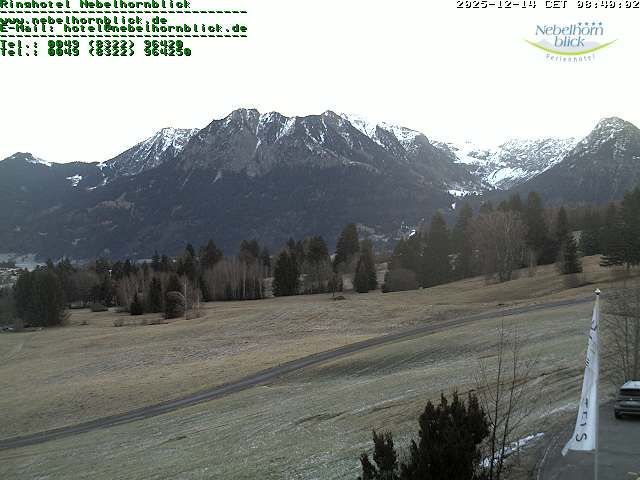 Oberstdorf: Nebelhornblick - Blick vom Ringhotel Nebelhornblick in Richtung Nebelhorn und Rubihorn