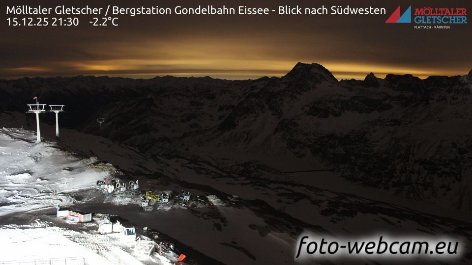 Innerfragant: Mölltaler Gletscher - Bergstation Gondelbahn Eissee - Blick nach Südwesten