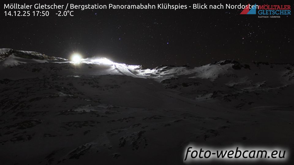 Innerfragant: Mölltaler Gletscher - Bergstation Panoramabahn Klühspies - Blick nach Nordosten