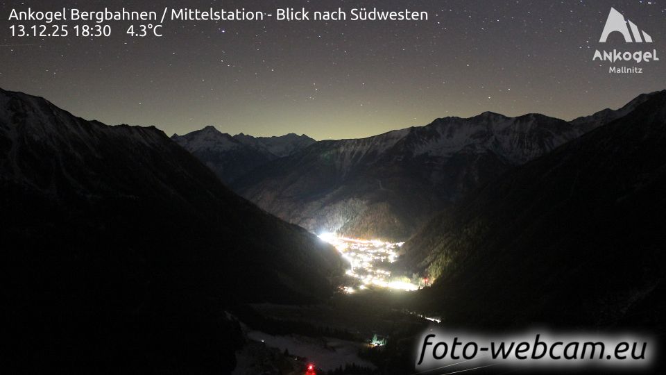 Mallnitz: Ankogel Bergbahnen - Mittelstation - Blick nach Südwesten