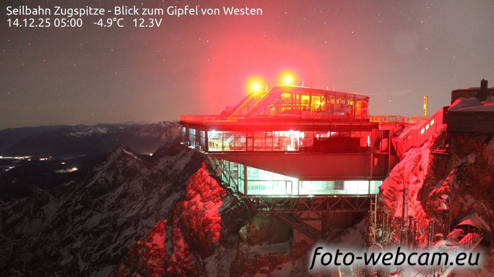 Grainau: Seilbahn Zugspitze - Blick zum Gipfel von Westen