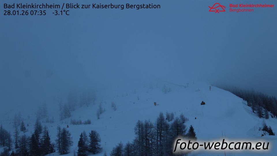 Zirkitzen: Bad Kleinkirchheim - Blick zur Kaiserburg Bergstation