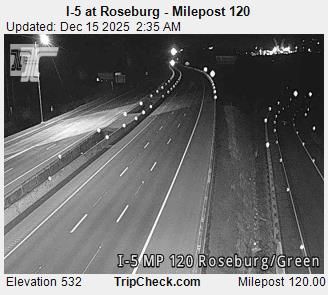 Green: I-5 at Roseburg - Milepost 120