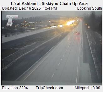 Ashland: I-5 at - Siskiyou Chain Up Area