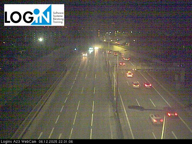 Vienna: A23/E59 Südosttangente bei Absbergtunnel, Blickrichtung: Hirschstetten