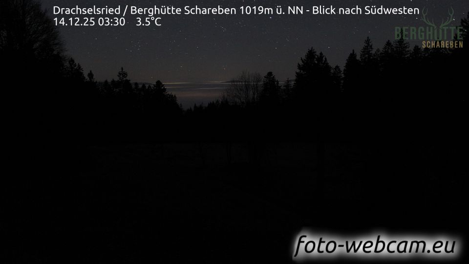 Blachendorf: Drachselsried - Berghütte Schareben 1019m ü. NN - Blick nach Südwesten