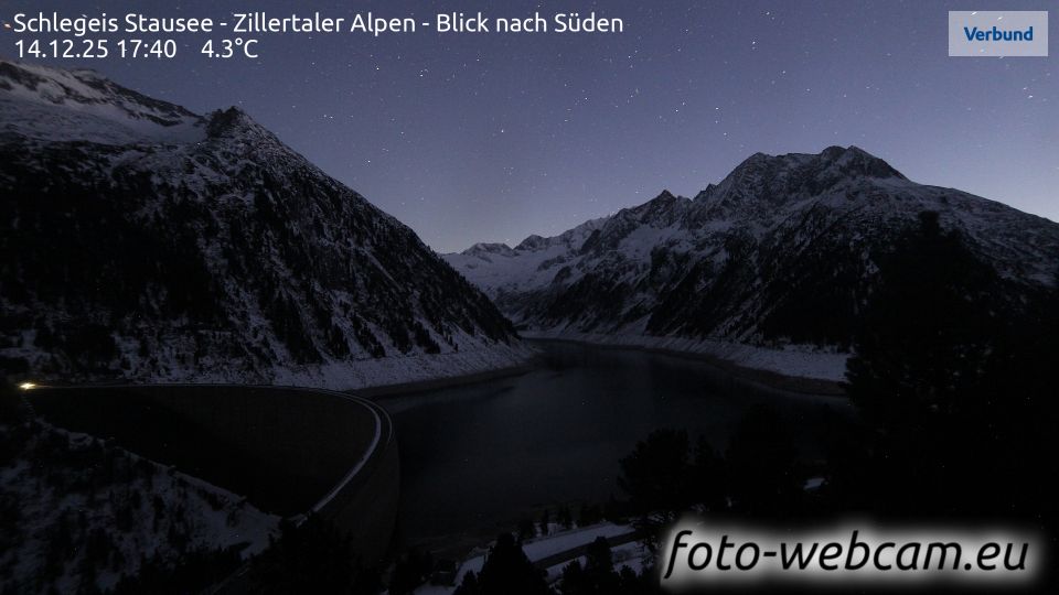 Marktgemeinde Mayrhofen: Schlegeis Stausee - Zillertaler Alpen - Blick nach Süden