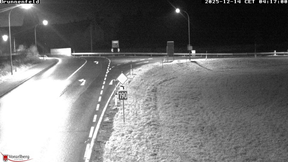 Stadt Bludenz: L190 Vorarlberger Straße, km 0,82 − Brunnenfeld − Blickrichtung Montafon