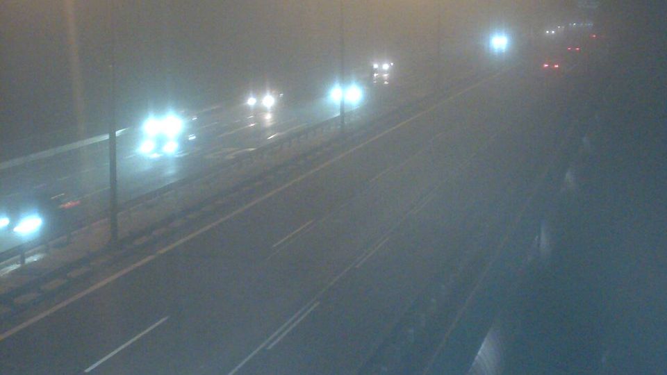 Bratislava: Diaľnica D2/E65 Lafranconi Bridge, view towards Petržalky