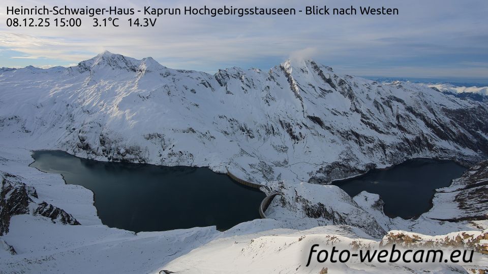 Fusch an der Grossglocknerstrasse: Heinrich-Schwaiger-Haus - Kaprun Hochgebirgsstauseen - Blick nach Westen