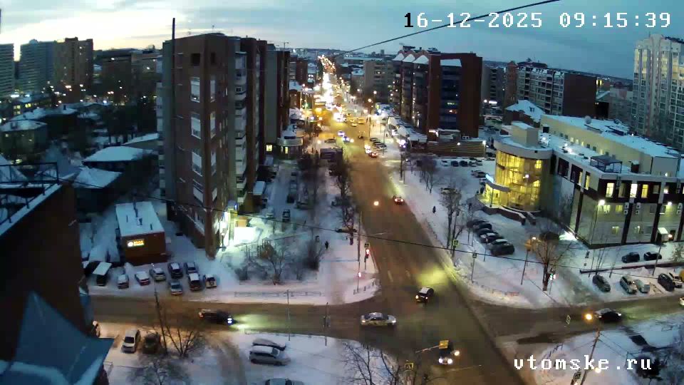 Tomsk: Томская область, Россия: Перекресток пр. Ленина - пер. Тихий