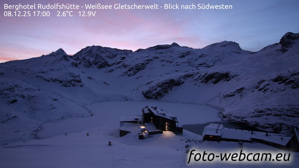 Enzingerboden: Berghotel Rudolfshütte - Weißsee Gletscherwelt - Blick nach Südwesten