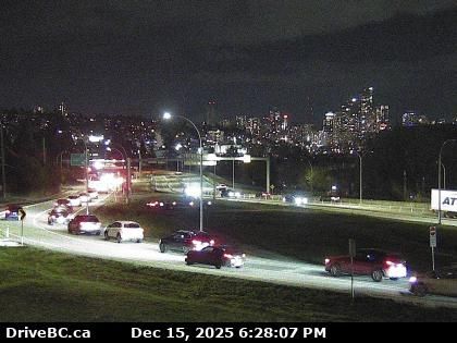 New Westminster › East: Highway 91A at the north end of Queensborough Bridge, looking east