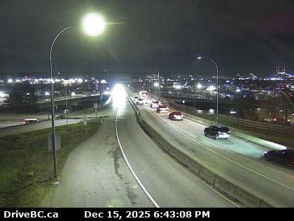 New Westminster › South: Highway 91A at the north end of Queensborough Bridge, looking south