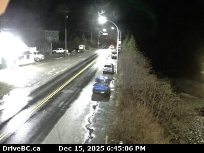 Queen Charlotte › North: Highway 16 at the ferry terminal on Haida Gwaii, looking north