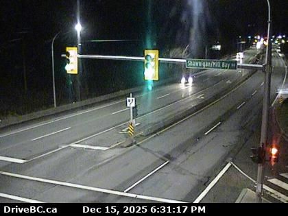 Mill Bay › South: Highway 1 at Shawnigan - Road, looking south