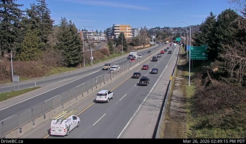 Langford › East: Hwy 1 at Spencer Road, southbound looking east
