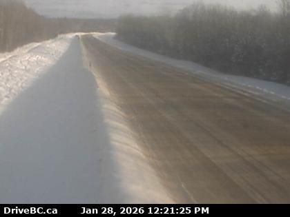Northern Rockies Regional Municipality › East: Highway 97 at Highway 77 junction about 28 km north of Fort Nelson, looking east