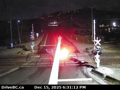 Chilliwack › West: Highway 7 at Deroche Road and Nicomen Road railway crossing, looking west