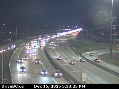 New Westminster › West: Highway 1 west of the Brunette Avenue overpass in Coquitlam, looking west