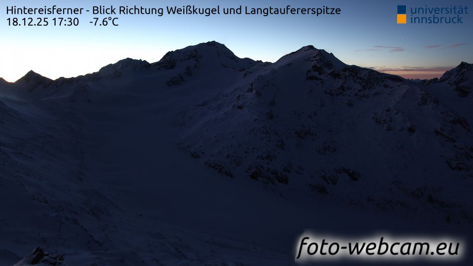 Kurzras - Maso Corto: Hintereisferner - Blick Richtung Weißkugel und Langtaufererspitze