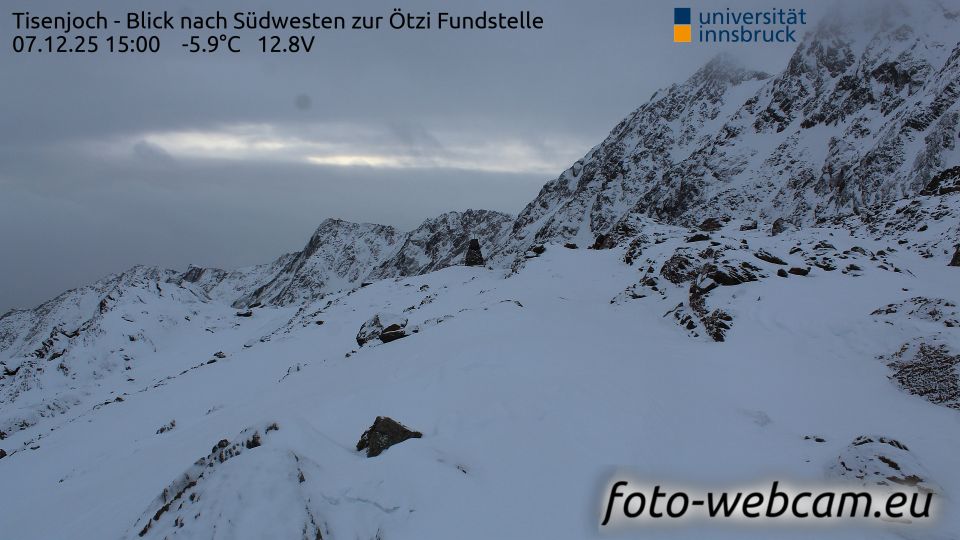 Vernagt - Vernago: Tisenjoch - Blick nach Südwesten zur Ötzi Fundstelle