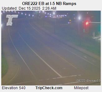 Cottage Grove: ORE222 EB at I-5 NB Ramps