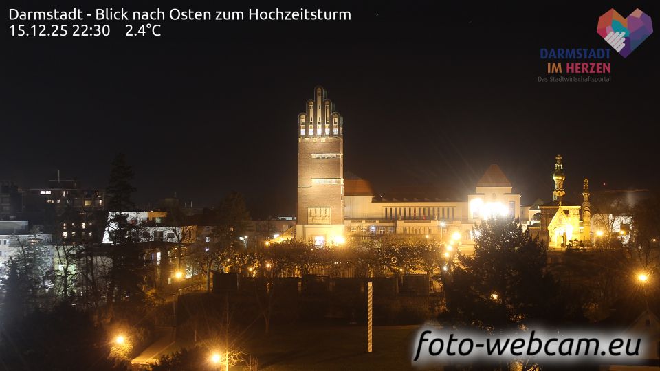 Frankfurt: Darmstadt - Blick nach Osten zum Hochzeitsturm