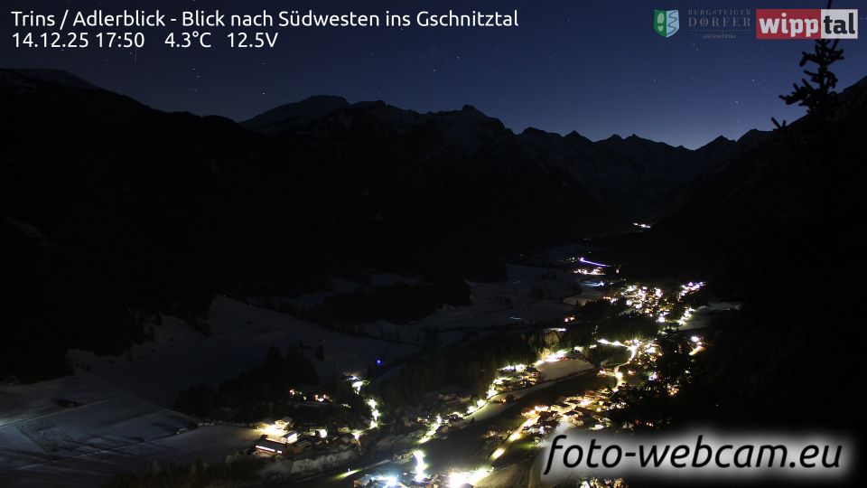 Gemeinde Trins: Trins - Adlerblick - Blick nach Südwesten ins Gschnitztal