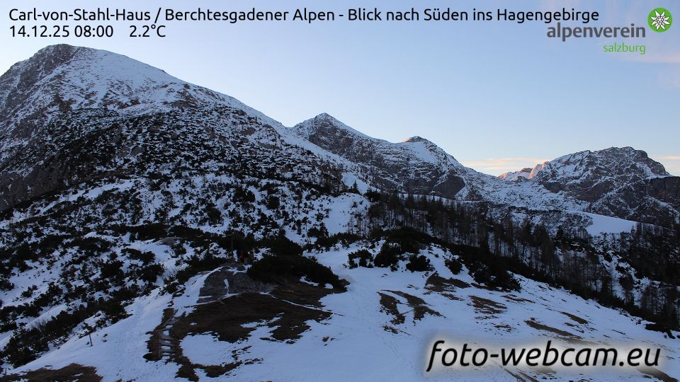 Konigssee: Carl-von-Stahl-Haus - Berchtesgadener Alpen - Blick nach Süden ins Hagengebirge