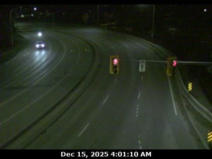 Kelowna: North Kelowna › West: WR Bennett Bridge east approach at Abbott Street, looking west along Highway 97