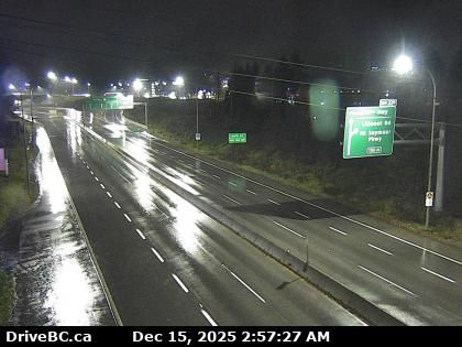 District of North Vancouver: West Lynn › North: Highway 1 at the northend of Ironworkers Memorial Bridge by Fern Street, looking northbound