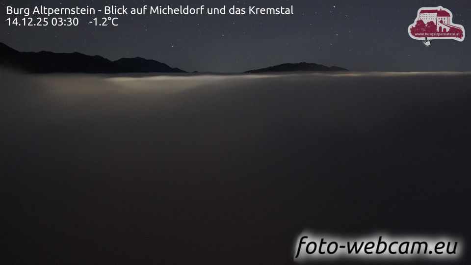 Micheldorf in Oberosterreich: Burg Altpernstein - Blick auf Micheldorf und das Kremstal