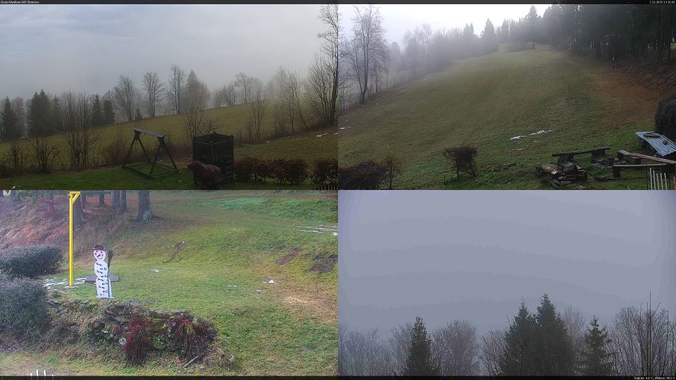 Dolni Moravice: Nova Ves u Rymarova: Chata Myslivna SKP Olomouc - Sdružený snímek okolí chaty Myslivna