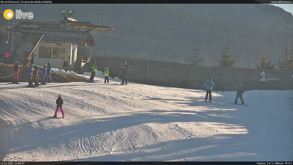 Branna: Branna u Sumperka: Ski areál Branná - Červená sjezdovka Jednička