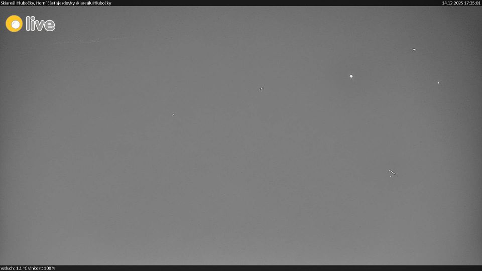 Hlubocky: Skiareál - Horní část sjezdovky skiareálu