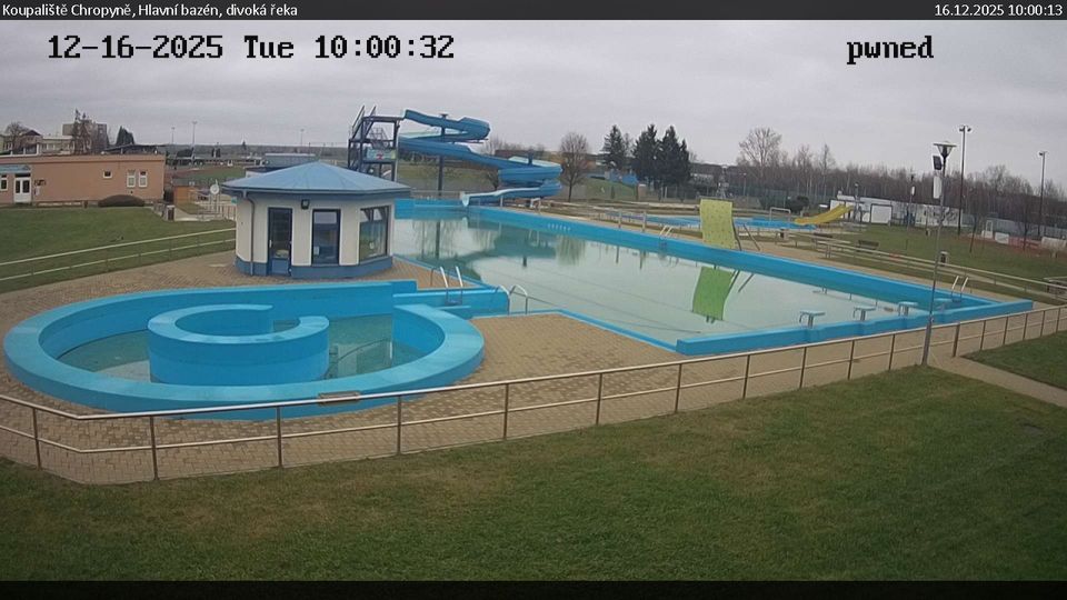 Chropyne: Koupaliště Chropyně - Hlavní bazén, divoká řeka