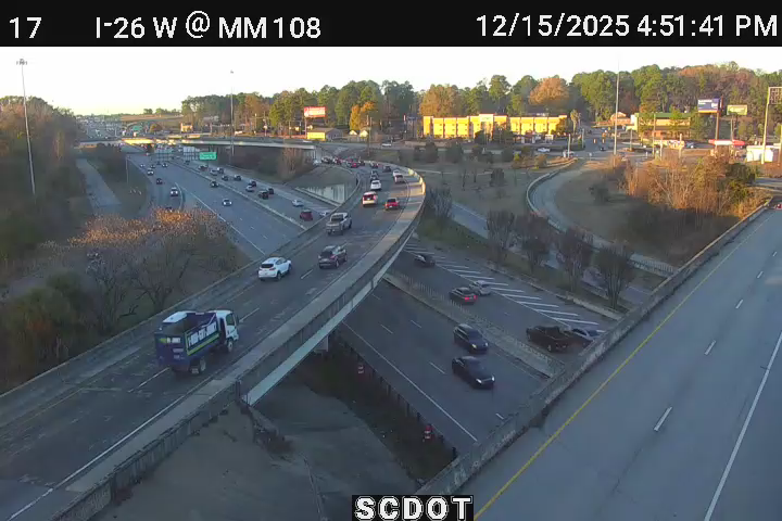 Columbia: I-26 W @ MM 108 (I-126 Flyover)