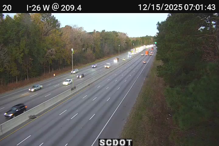 North Charleston: I-26 W @ MM 209.4