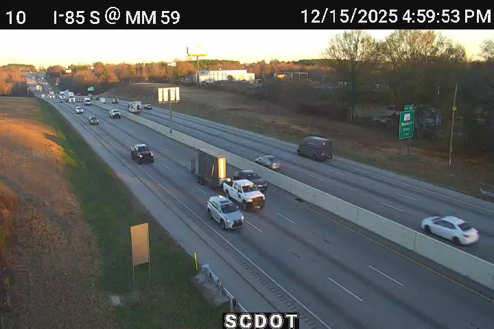 Greer: I-85 S @ MM 59 (South of BMW)