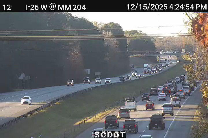 North Charleston: I-26 W @ MM 204
