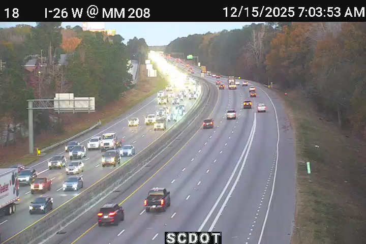 North Charleston: I-26 W @ MM 208 (US 52 Connector)