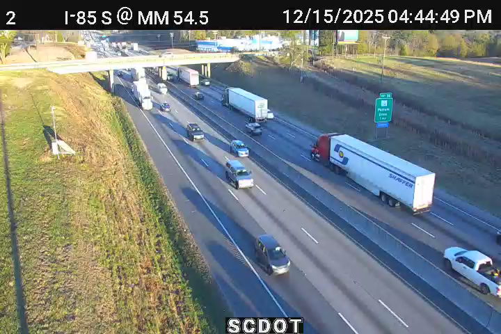 Batesville: I-85 S @ MM 54.5 (Bateville Rd)
