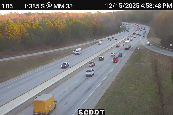 Mauldin: I-385 S @ MM 33 (Bridges Rd)