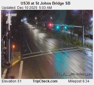 Portland: Cathedral Park: US30 at St Johns Bridge SB
